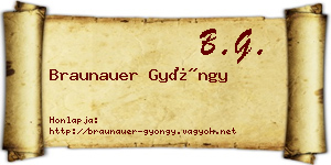 Braunauer Gyöngy névjegykártya